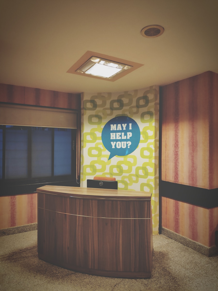 Empty receptionist desk Empty receptionist desk